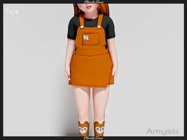 Alpha Amysti Overalls Toddler - The Sims 4 Custom Content