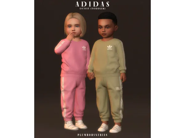 Alpha plumbobsnfries ADIDAS outfit (toddler) by plumbobsnfries - The Sims 4 Custom Content