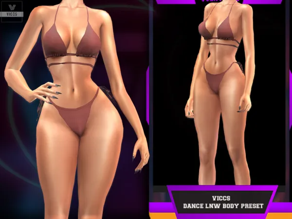 Mix VICCS_ DANCE LNW PRESET BODY (TEEN ELDER) - The Sims 4 Custom Content