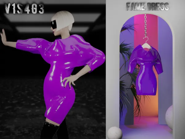 Alpha Fame Dress by v1s4g3 - The Sims 4 Custom Content