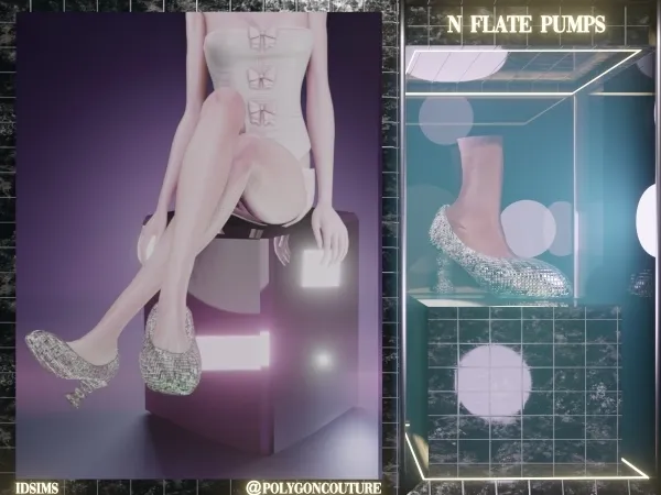 Alpha 'N Flate Pumps by polygoncouture - The Sims 4 Custom Content