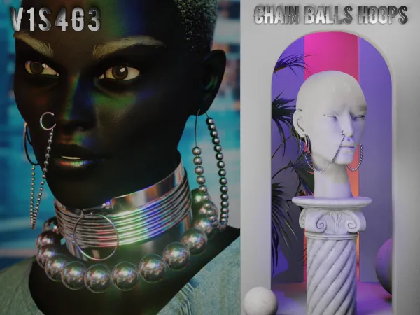 Alpha Chain Balls Hoops by v1s4g3 - The Sims 4 Custom Content