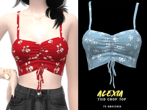Alpha Alexia Tied Crop Top - The Sims 4 Custom Content