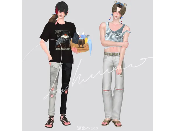 Alpha ASHwwa_銭湯へGO B by ASHwwa - The Sims 4 Custom Content