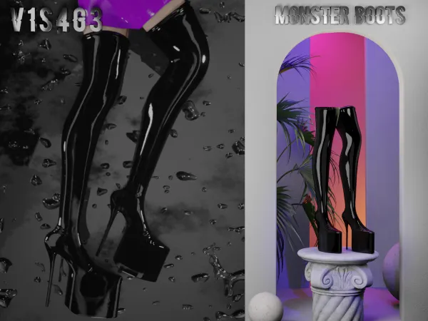 Alpha Monster Boots by v1s4g3 - The Sims 4 Custom Content