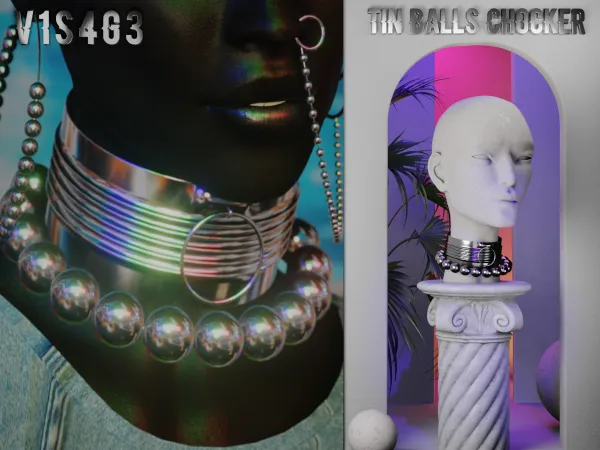 Alpha Tin Balls Chocker by v1s4g3 - The Sims 4 Custom Content