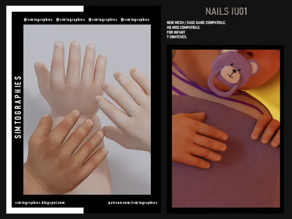Alpha Nails IU01 - The Sims 4 Custom Content