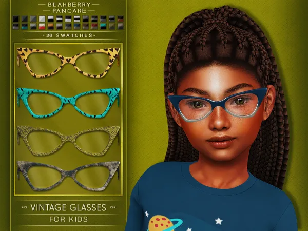 Alpha VINTAGE GLASSES KIDS BLAHBERRY PANCAKE - The Sims 4 Custom Content