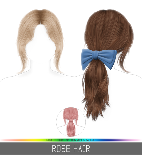 Alpha ROSE HAIR by simsfinds - The Sims 4 Custom Content