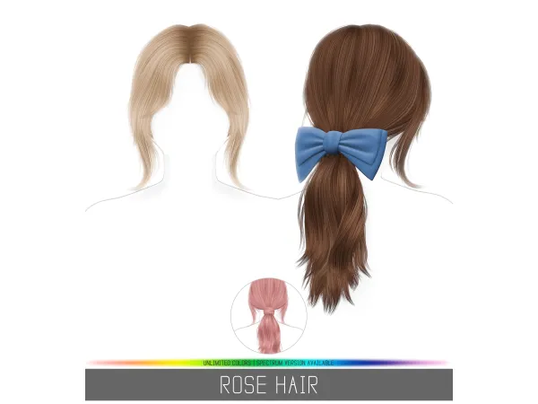Alpha ROSE HAIR by Simpliciaty - The Sims 4 Custom Content