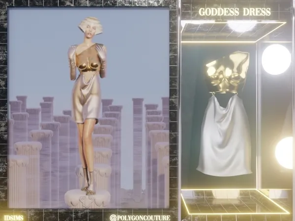 Alpha Goddess Dress by polygoncouture - The Sims 4 custom content