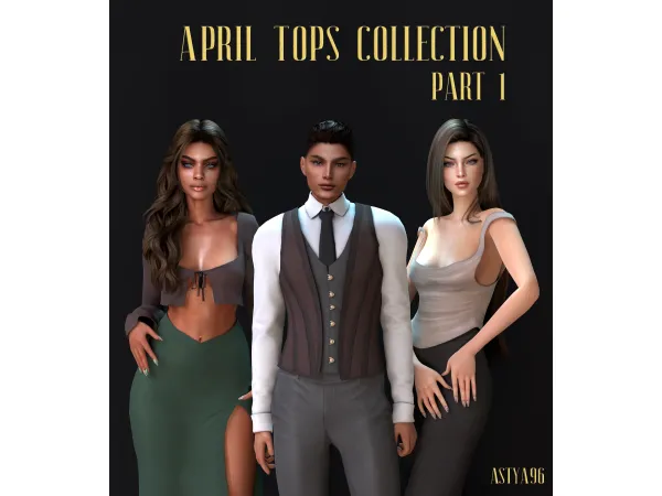 Alpha April Tops Collection 2023 Part 1 by astya96 - The Sims 4 Custom Content