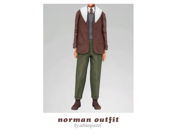 Maxis Match Norman Outfit (EA) by AdrienPastel - The Sims 4 Custom Content