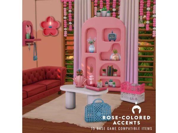 Maxis Match Rose Colored Accents A 15 items collection by Ikari Sims - The Sims 4 Custom Content