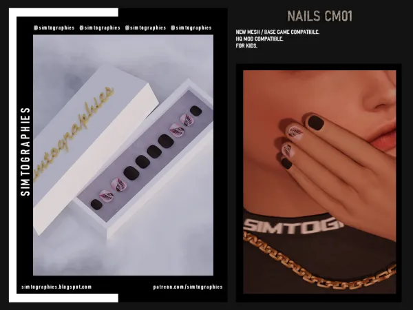 Alpha Nails CM01 - The Sims 4 Custom Content