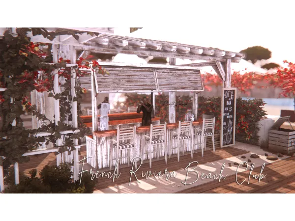 Mix French Riviera Beach Club Bar - The Sims 4 Custom Content
