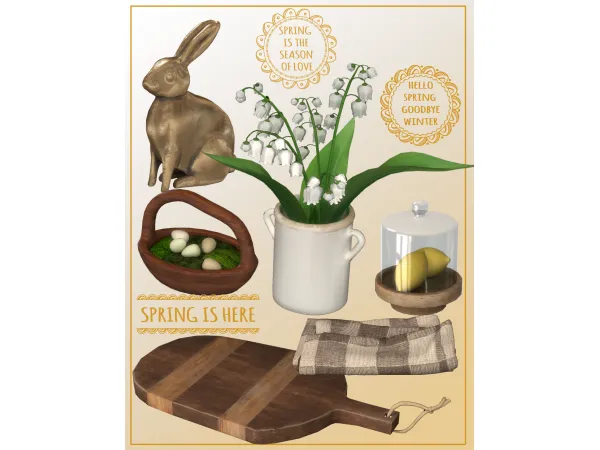 Mix Mini set SpringEaster by Pinkbox AnYe - The Sims 4 Custom Content