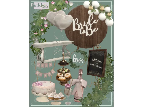 Mix Bridal shower by Pinkbox AnYe - The Sims 4 Custom Content