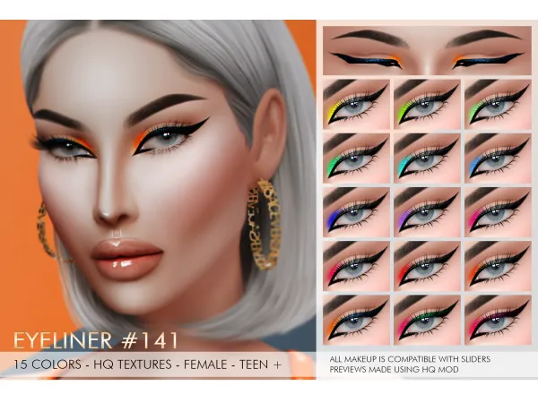 Alpha EYELINER 141 by Jul_Haos - The Sims 4 Custom Content