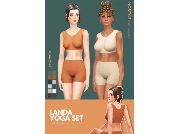 Maxis Match LANDA YOGA SET by NO STYLE X W O O D L A N D - The Sims 4 Custom Content