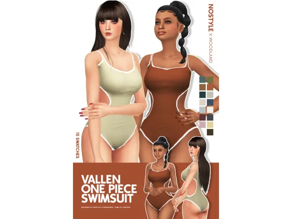 VALLEN ONE PIECE SWIMSUIT by NO STYLE X W O O D L A N D