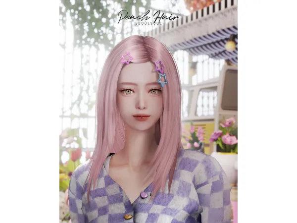 Alpha SIMS4 HAIR Peach - The Sims 4 Custom Content