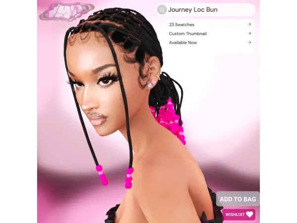 Alpha Journey Loc Bun by CecesimsXO - The Sims 4 Custom Content