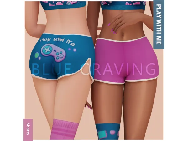Mix Blue Craving Play With Me Shorts - The Sims 4 Custom Content