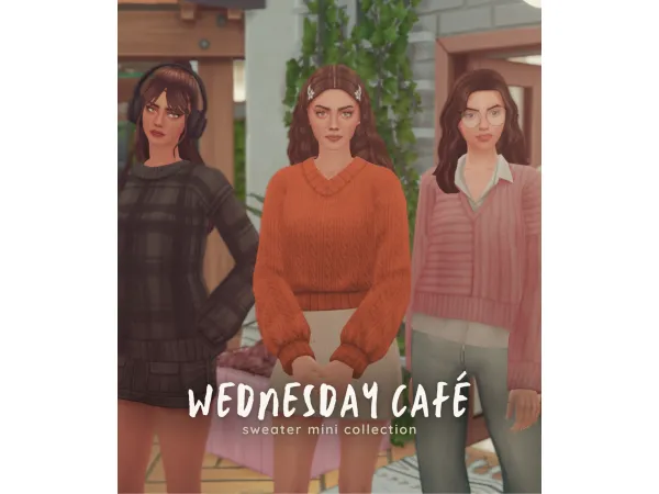 Maxis Match sweater mini collection (wednesday café pt 1) by NOOBOO - The Sims 4 Custom Content