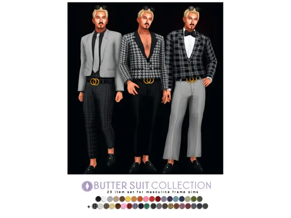 Maxis Match Butter Cropped Suit Collection Redux by nucrests - The Sims 4 Custom Content