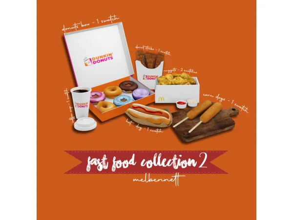 Mix Fast Food Collection 2 - The Sims 4 Custom Content