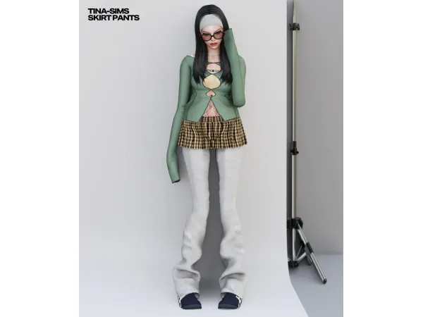 Alpha [TINA SIMS] Skirt Pants - The Sims 4 Custom Content