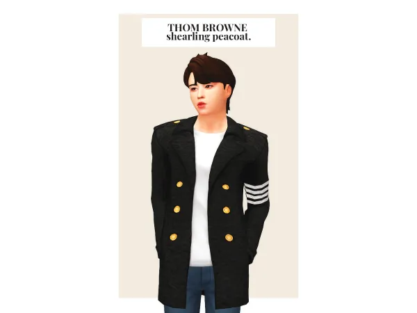 Maxis Match shearling peacoat by glimmerguk - The Sims 4 Custom Content