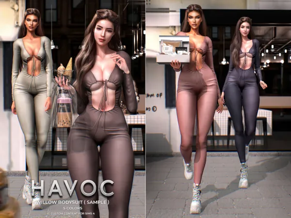 Alpha HAVOC Willow Bodysuit Sample - The Sims 4 Custom Content