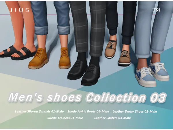 Mix Download Men's shoes Collection 03 sims by Jius - The Sims 4 Custom Content