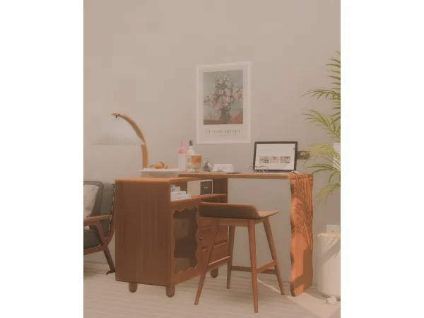 Mix Bar storage cabinet stool string - The Sims 4 Custom Content