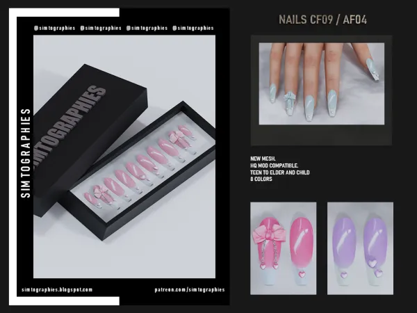Alpha Nails CF09 and AF04 - The Sims 4 Custom Content