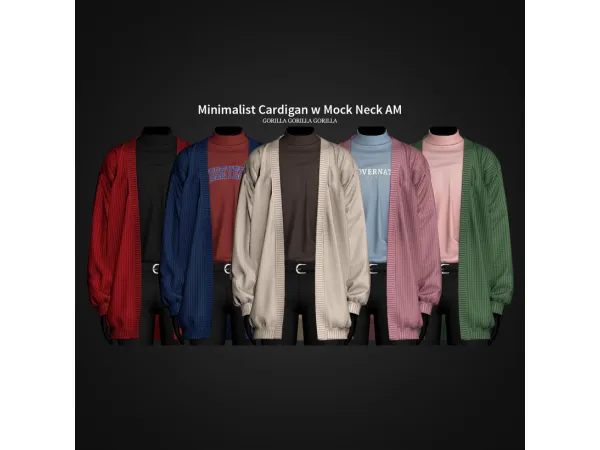 Alpha Minimalist Cardigan w Mock Neck AM by gorillax3 - The Sims 4 Custom Content