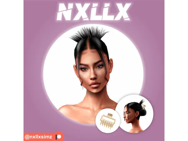 Alpha Loren Hair by NXLLXsimz - The Sims 4 Custom Content