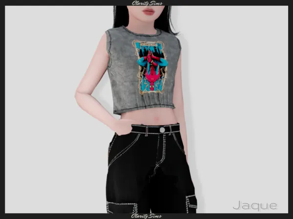 Alpha Jaque Top Child - The Sims 4 Custom Content