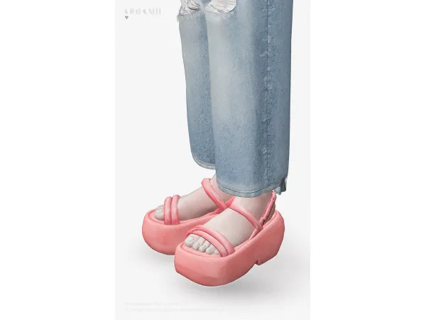Alpha Melissa Airbubble Platform Sandals by Charonlee SIMS - The Sims 4 Custom Content