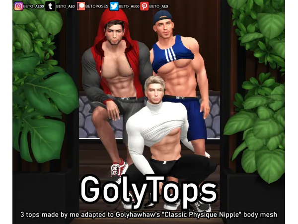 Alpha Goly Tops First edition by Beto - The Sims 4 Custom Content
