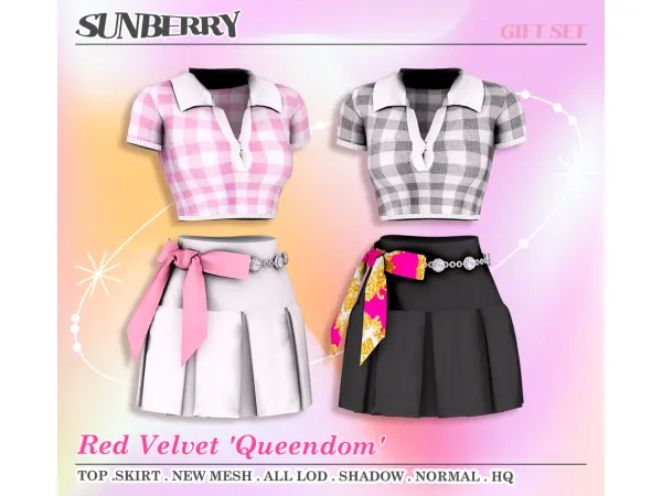 Alpha [SUNBERRY]DE GIFT SET Red Velvet'Queendom'96 1(Early access) by SUNBERRY - The Sims 4 Custom Content