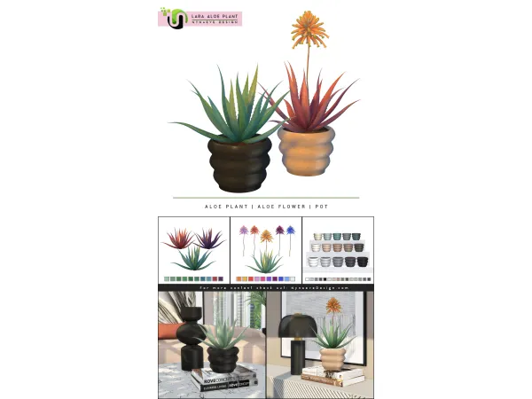Alpha Lara Aloe Plant - The Sims 4 Custom Content