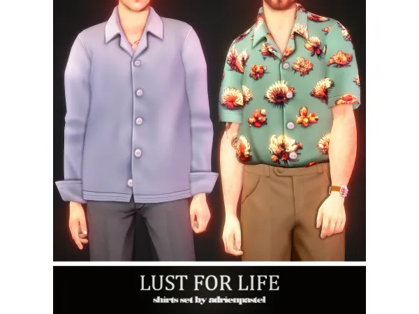 Maxis Match Lust For Life Shirts Set (EA) by AdrienPastel - The Sims 4 Custom Content