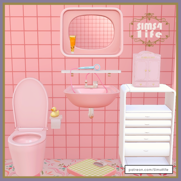Mix Pastel Bathroom by sims41ife - The Sims 4 Custom Content