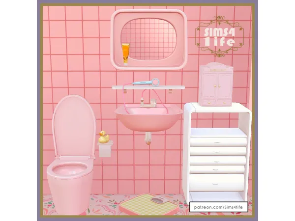 Mix Pastel Bathroom - The Sims 4 Custom Content