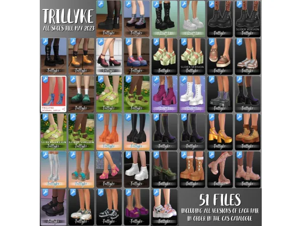Maxis Match All Trillyke shoes till May 2023 - The Sims 4 Custom Content