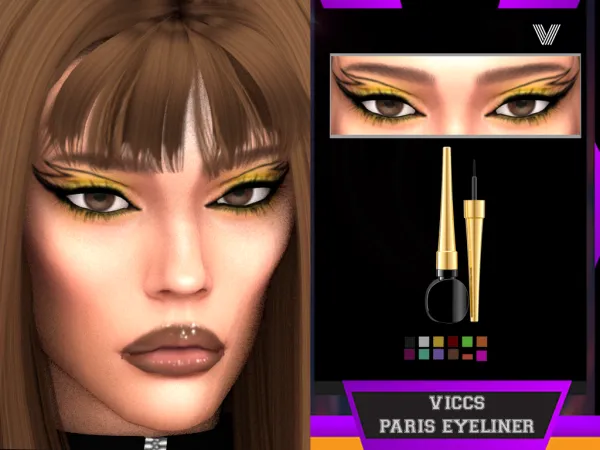 Alpha VICCS_PARIS EYELINER (TEEN ELDER) - The Sims 4 Custom Content