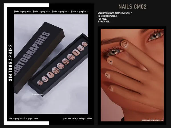 Alpha Nails CM02 - The Sims 4 Custom Content